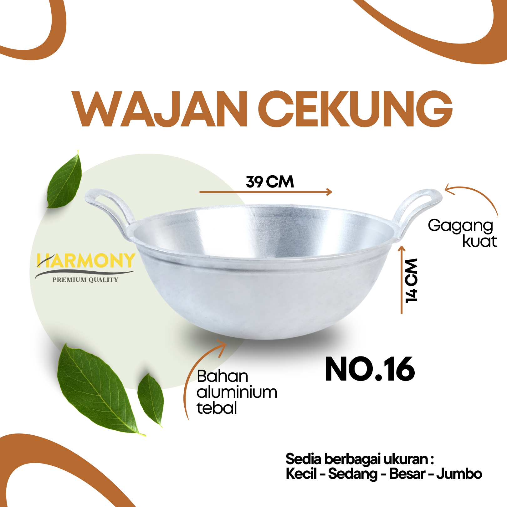 Wajan Cekung No.16